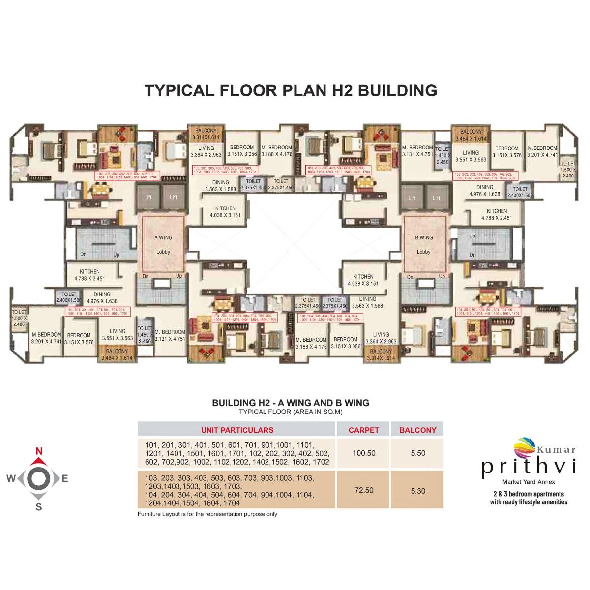 Kumar-Prithvi-Typical-Floor-Plan-H2-Building
